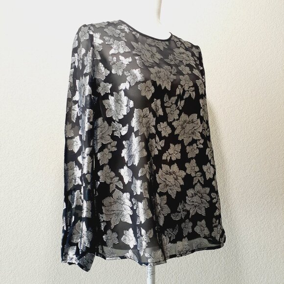 Club Monaco Metallic Print Blouse - Picture 2 of 13